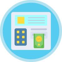 Atm machine Flat Multi Circle Icon vector