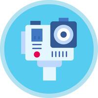 Action camera Flat Multi Circle Icon vector