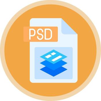 Psd file format Flat Multi Circle Icon vector