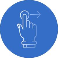 Tap and Move Right Gradient Line Circle Icon vector