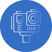 Action camera Gradient Line Circle Icon vector