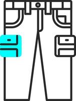 Cargo pants Skined Filled Icon vector