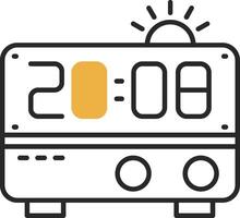 Alarm clock Skined Filled Icon vector