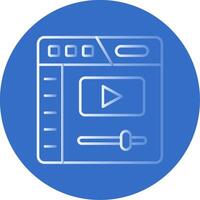 Video player Gradient Line Circle Icon vector