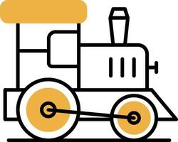 Toy train Skined Filled Icon vector