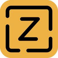 Letter z Skined Filled Icon vector