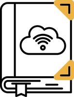 Cloud library Skined Filled Icon vector