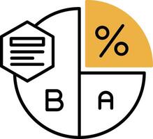 Pie chart Skined Filled Icon vector