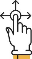 Hold and Move Skined Filled Icon vector