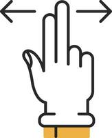 Two Fingers Horizontal Scroll Skined Filled Icon vector