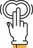 Two Fingers Double Tap Skined Filled Icon vector