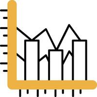 Bar chart Skined Filled Icon vector
