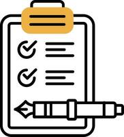 Check list Skined Filled Icon vector