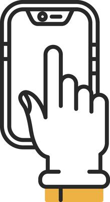 Touch Device Skined Filled Icon
