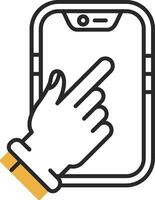 Touch Device Skined Filled Icon vector