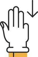 Three Fingers Down Skined Filled Icon vector