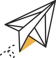 Paper plane Skined Filled Icon vector