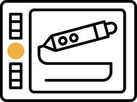 Graphic tablet Skined Filled Icon vector