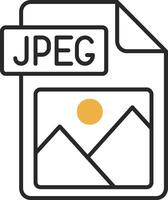 Jpg file format Skined Filled Icon vector