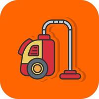 Vacuum cleaner Filled Orange background Icon vector