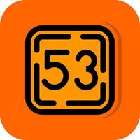 Fifty Three Filled Orange background Icon vector