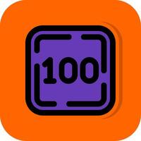 One Hundred Filled Orange background Icon vector