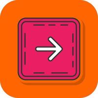 Right arrow Filled Orange background Icon vector