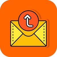 Up arrow Filled Orange background Icon vector