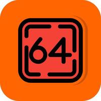 Sixty Four Filled Orange background Icon vector