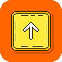 Up arrow Filled Orange background Icon vector