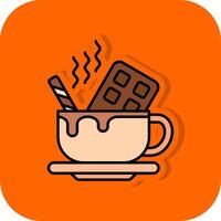 Hot Chocolate Filled Orange background Icon vector