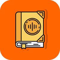 Audio book Filled Orange background Icon vector