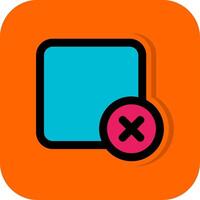 Delete square Filled Orange background Icon vector