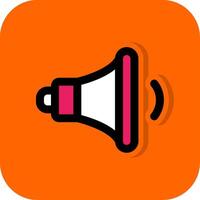 Volume down Filled Orange background Icon vector