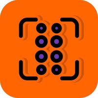 Reorder dots vertical Filled Orange background Icon vector