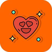 In love Filled Orange background Icon vector