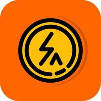 Flash auto Filled Orange background Icon vector