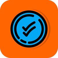 Double check Filled Orange background Icon vector