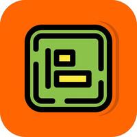 Left allignment Filled Orange background Icon vector