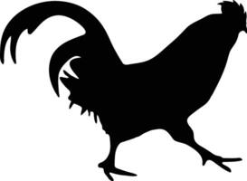 Running chicken rooster vector or silhouette