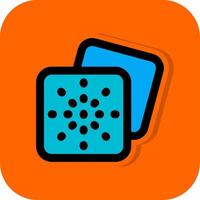 Grid dots Filled Orange background Icon vector