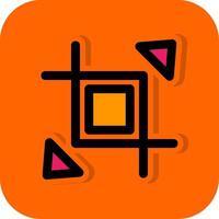 Expand crop resize Filled Orange background Icon vector