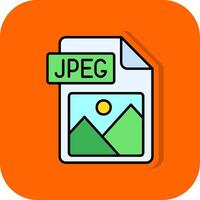 Jpg file format Filled Orange background Icon vector