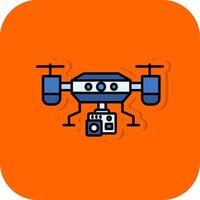 Camera drone Filled Orange background Icon vector