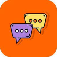 Speech bubbles Filled Orange background Icon vector