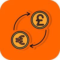 Currency exchange Filled Orange background Icon vector