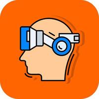 Vr glasses Filled Orange background Icon vector