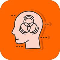Emotional intelligence Filled Orange background Icon vector