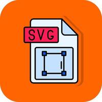 Svg file format Filled Orange background Icon vector