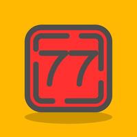 Seventy Seven Filled Shadow Icon vector